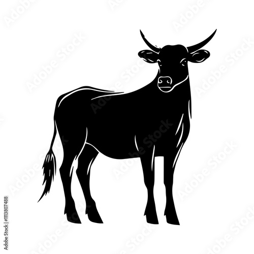 oxen silhouette vector