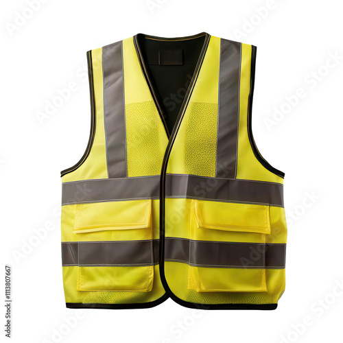 Safety vest display transparent background industrial setting apparel