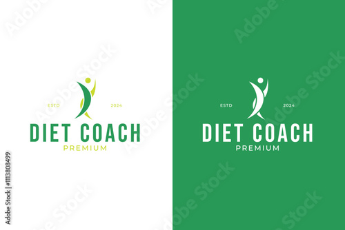 Logo of diet coach design concept vector illustration idea