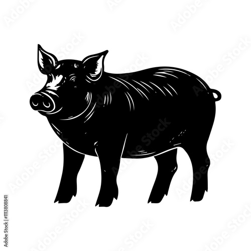 black pig silhouette