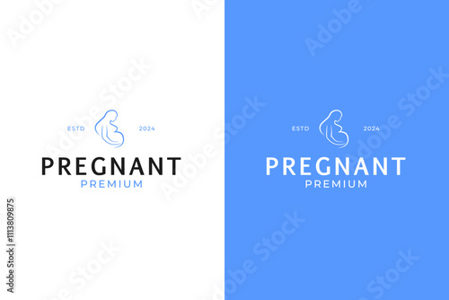 Pregnant woman logo for clinics pharmacies and hospitals design vector illustration