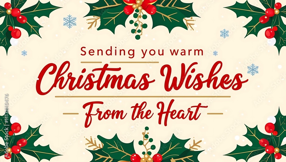Warm Christmas Wishes From The Heart Holly Berries Warm Christmas Wishes From The Heart Holly Berries