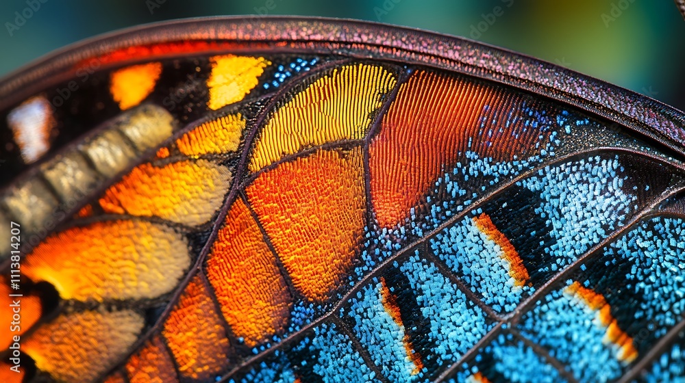 Vibrant Butterfly Wing Close Up Detailed Texture Vibrant Butterfly Wing Close Up Detailed Texture