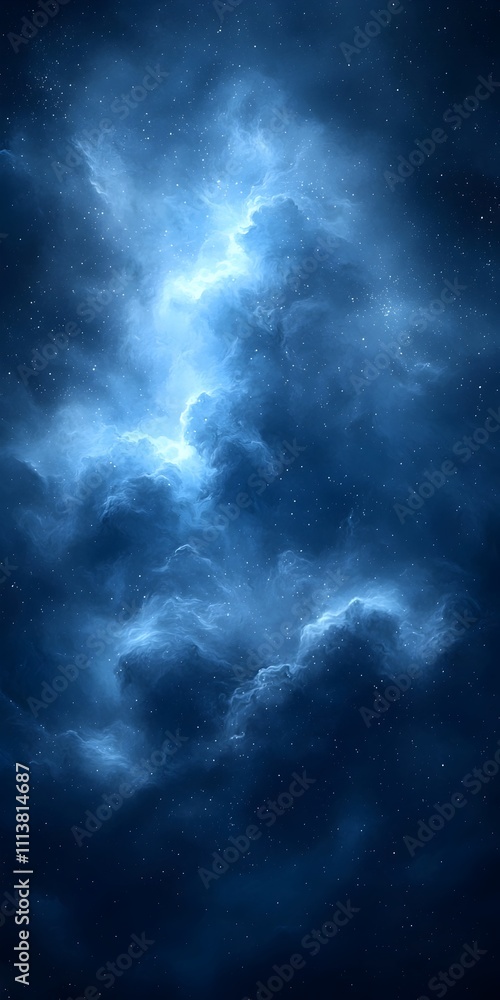 A mesmerizing, ethereal cloud formation in deep blue hues, illuminated by soft, glowing light. The scene evokes a sense of tranquility and wonder, perfect for a cosmic theme. A mesmerizing, ethereal cloud formation in deep blue hues, illuminated by soft, glowing light. The scene evokes a sense of tranquility and wonder, perfect for a cosmic theme.
