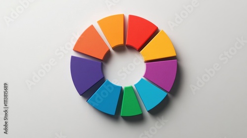 Free Download Circular pie chart in vibrant colors on a clean, white background, with individual segments highlighted to show data distribution - GFXLoad