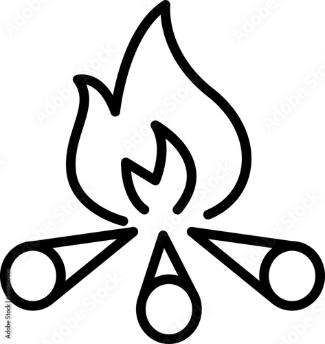 Bonfire Line Icon Vector