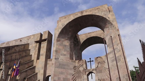 The main gate of the Etchmiadzin Cathedral complex in Armenia photo