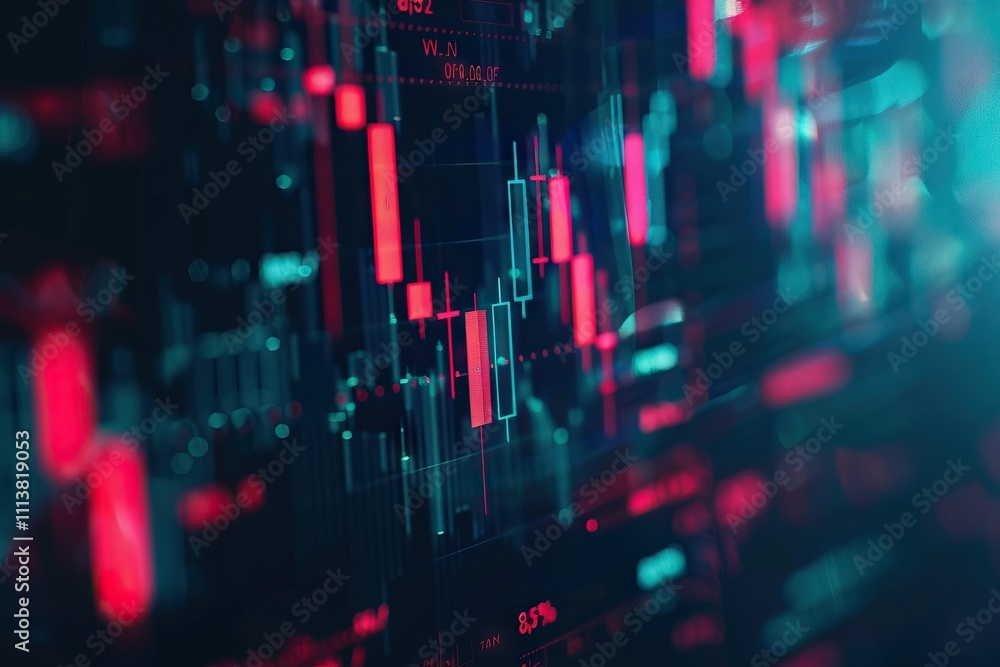 Fototapeta premium Online trading chart for crypto currency price analysis.