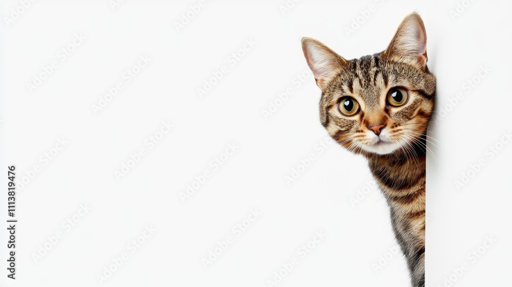 Obraz premium The Curious Cat Peeking Out