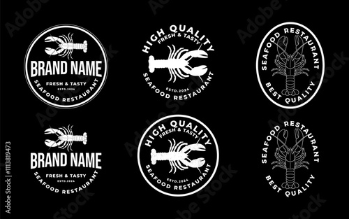 lobster logo design. vintage seafood restaurant logo emblem