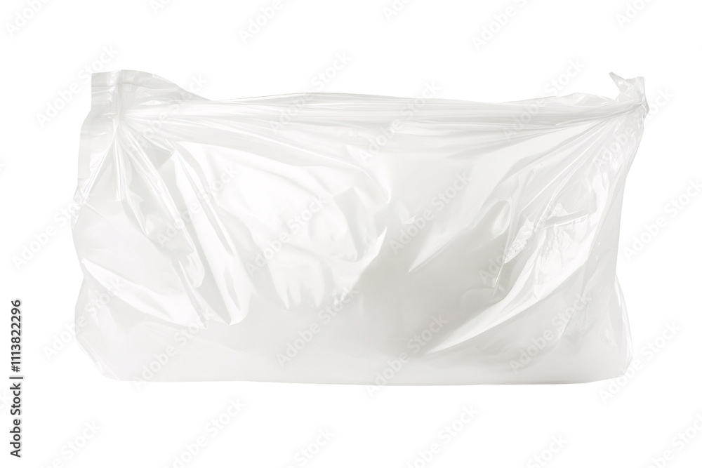 a white plastic bag with a white background a white plastic bag with a white background