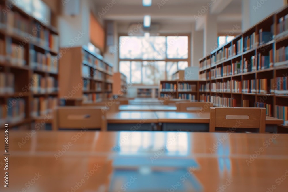 Blurry college library interior for educational concepts. Blurry college library interior for educational concepts.