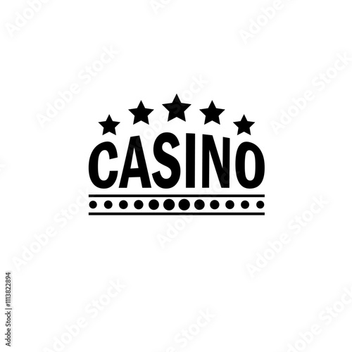 Casino Banner, Retro Billboard Solid Flat Vector Icon Isolated on White Background.