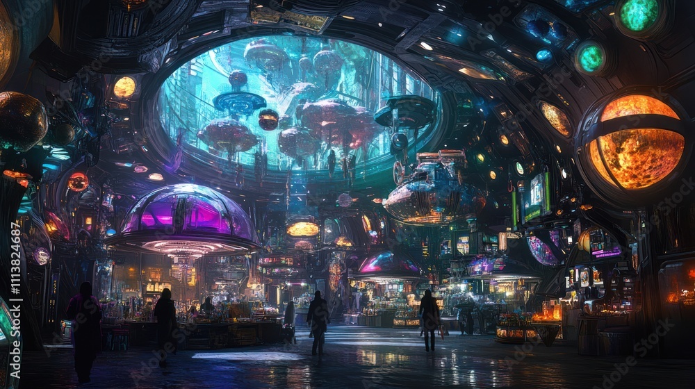 Naklejka premium Futuristic Market