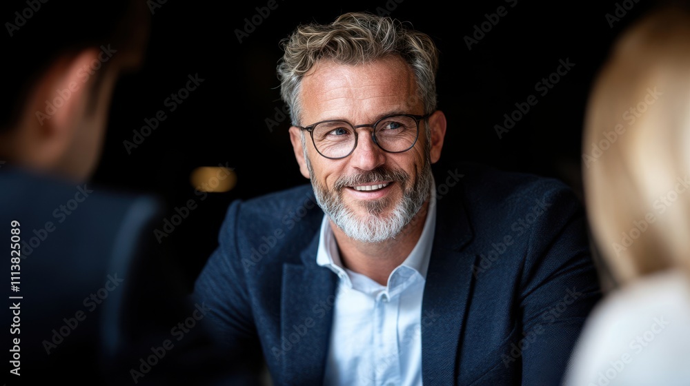 Engaging business meeting with confident executive modern office portrait professional environment Engaging business meeting with confident executive modern office portrait professional environment