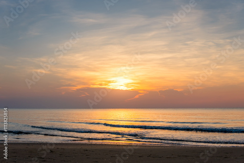 Sunrise on the sea beach