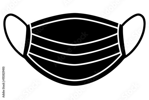 silhouette of a face mask. Vector illustration
