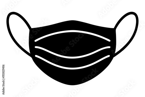 silhouette of a face mask. Vector illustration