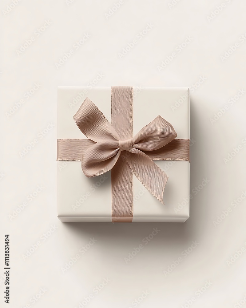 minimalistic packaging designs on pastel, Minimalistic Square Gift Box with Ribbon on White Background minimalistic packaging designs on pastel, Minimalistic Square Gift Box with Ribbon on White Background