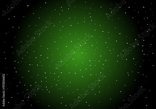 Fondo navideño en degradado radial verde y negro con copos de nieve