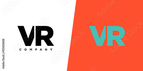 Letter V and R, VR logo design template. Minimal monogram initial based logotype.