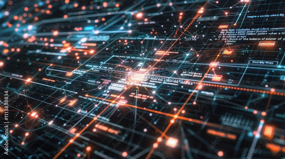 Big Data connections complex digital networks determine political decisions, AI generated images Big Data connections complex digital networks determine political decisions, AI generated images