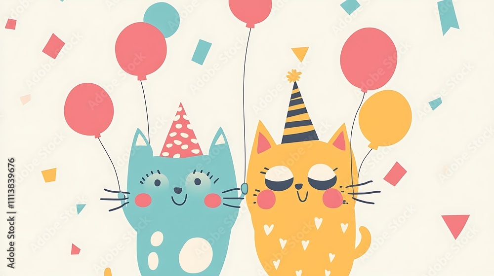 Naklejka premium Colorful family illustrations