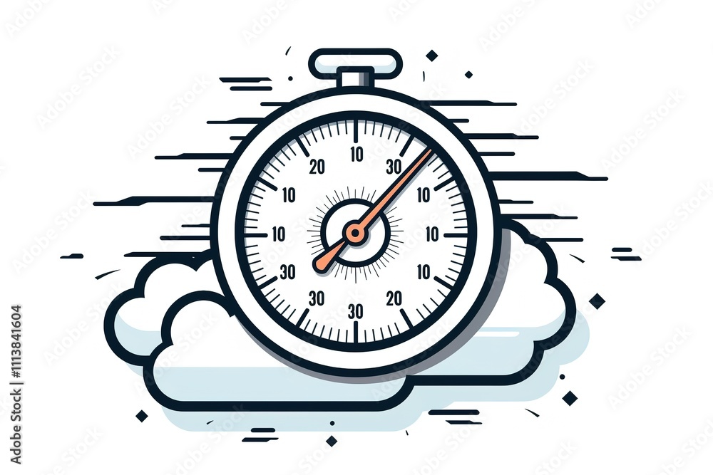 Naklejka premium cloud storage clock time work image 