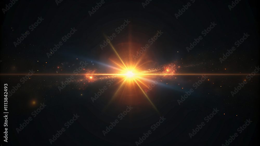 Glowing fractal explosion of light and color in deep space Glowing fractal explosion of light and color in deep space