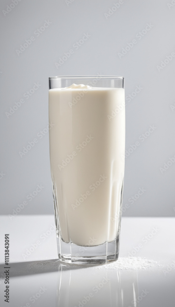 Delicious protein shake in glass isolated on white Delicious protein shake in glass isolated on white