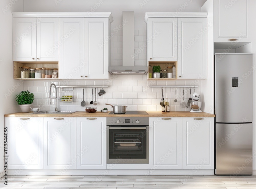 Modern White Kitchen Interior Modern White Kitchen Interior