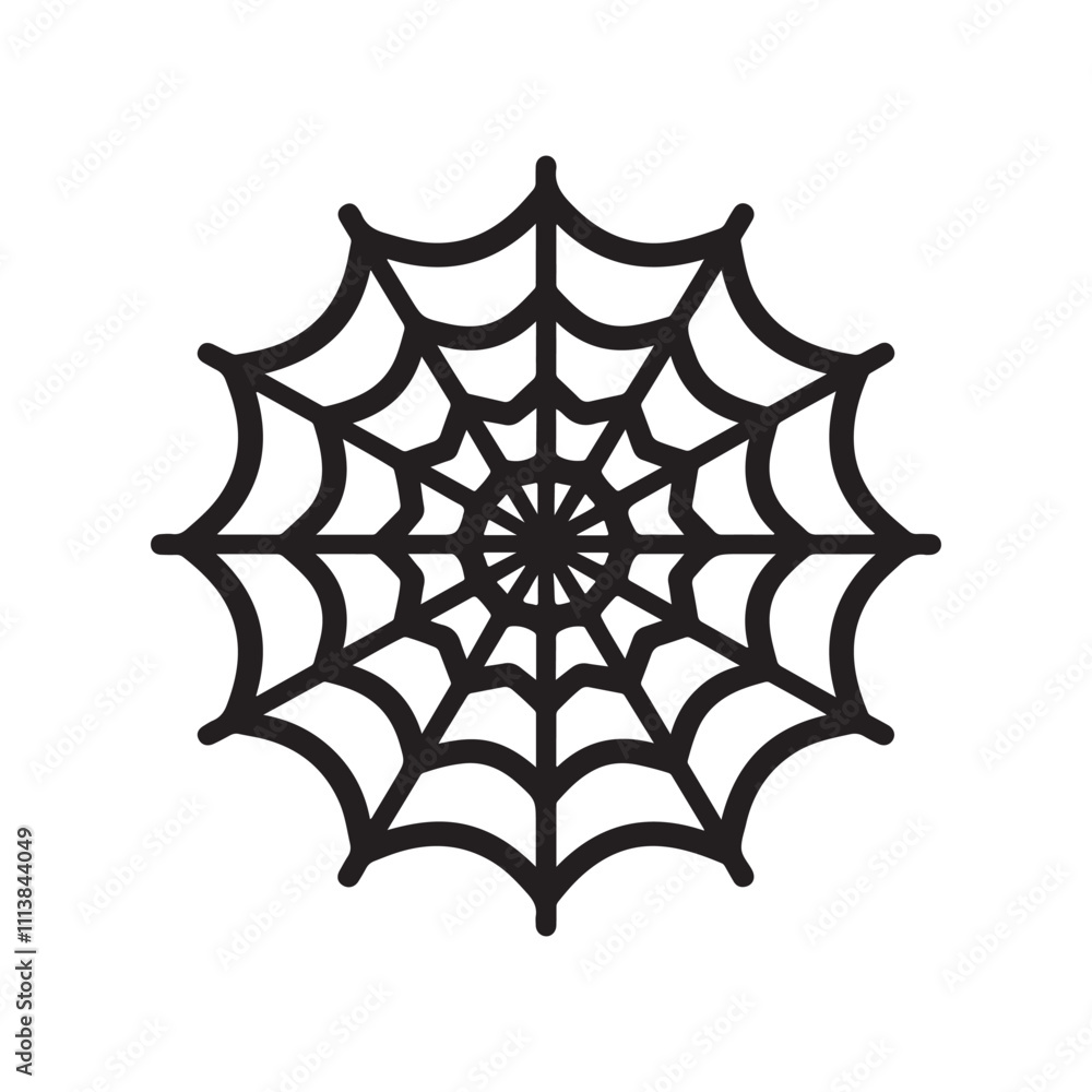 Spider web icon silhouette vector illustration on white background. Spider web icon silhouette vector illustration on white background.