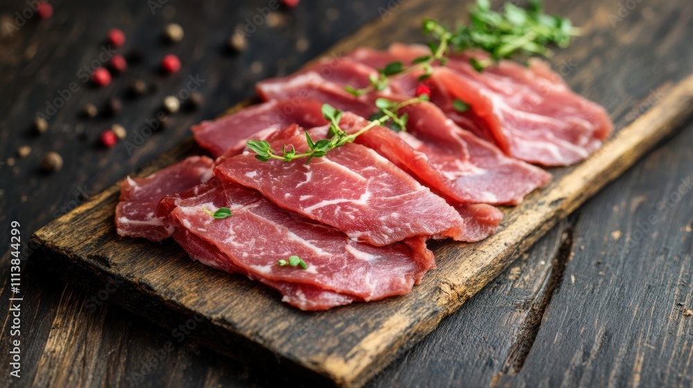 The Sliced Meat on Board The Sliced Meat on Board
