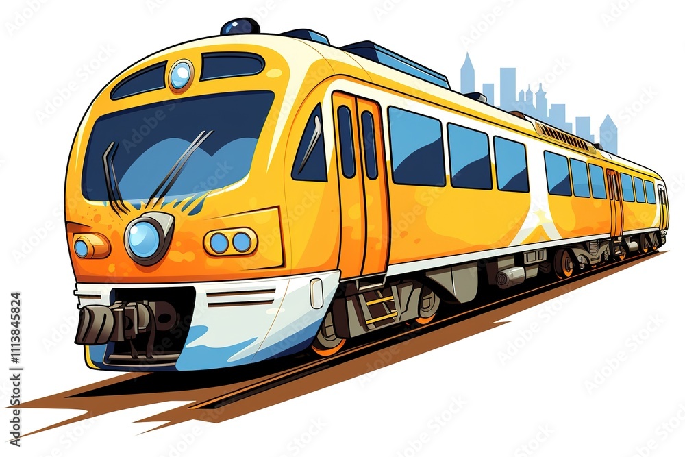 Metro train vector illustration sketch. Fast modern express passenger train on high speed railway station
Metro train vector illustration sketch. Fast modern express passenger train on high speed railway station