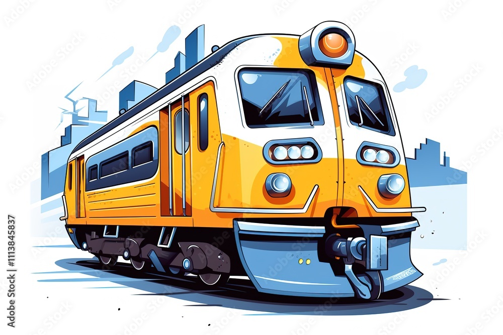 Metro train vector illustration sketch. Fast modern express passenger train on high speed railway station
Metro train vector illustration sketch. Fast modern express passenger train on high speed railway station