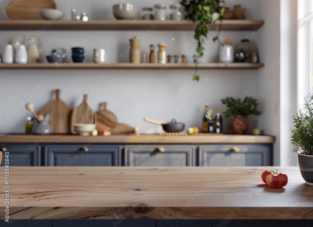 Wooden Kitchen Countertop with Tomatoes Wooden Kitchen Countertop with Tomatoes