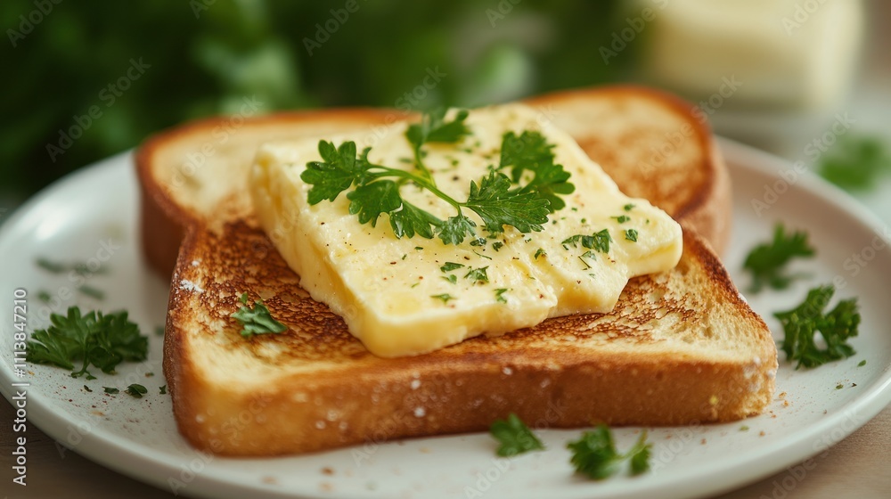 Buttery Toast with Parsley: A Delicious Breakfast Buttery Toast with Parsley: A Delicious Breakfast