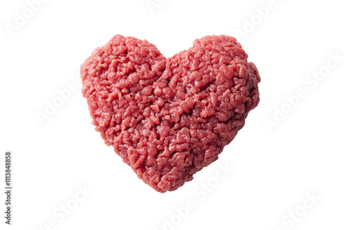 a heart shaped raw meat photo