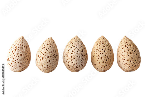 a group of almonds in a row photo