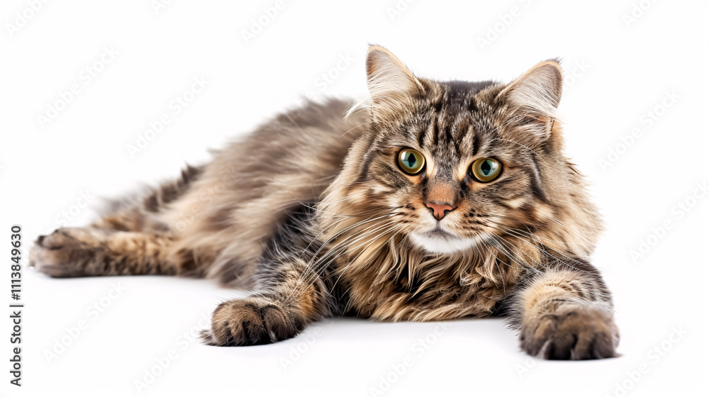 Obraz premium Portrait of a Cat: Close-up, isolated on a white background.