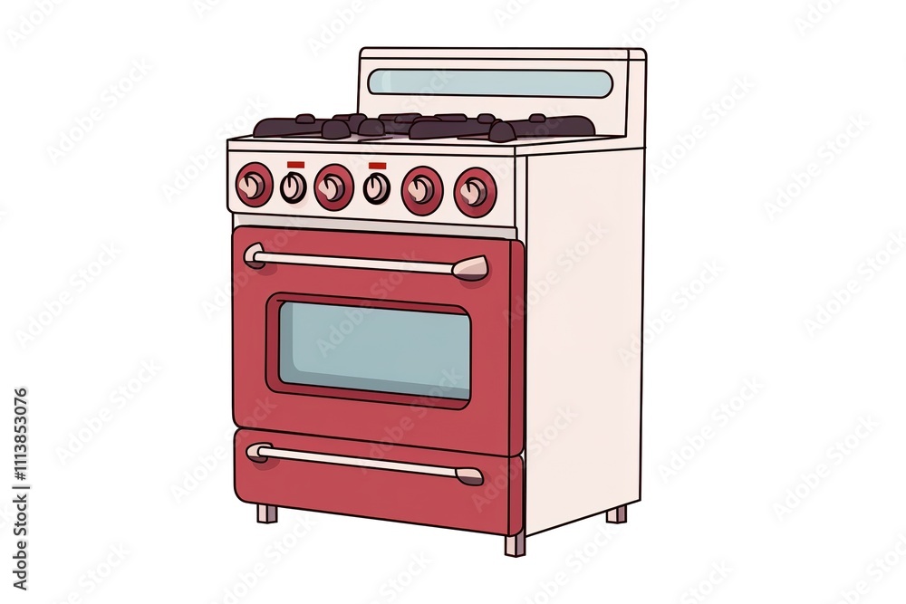 Home Appliances Vector Drawings. Cartoon Illustration of a Stove on a White Background
Home Appliances Vector Drawings. Cartoon Illustration of a Stove on a White Background