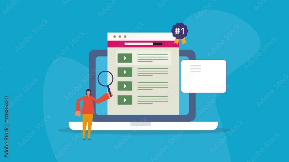 Content top ranking on video search engine, increase audience views, engagement and sharing metrics on dashboard graph. Social media analytics report. Content top ranking on video search engine, increase audience views, engagement and sharing metrics on dashboard graph. Social media analytics report.