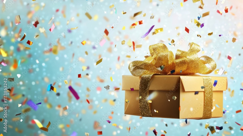 The Gift with Confetti Explosion The Gift with Confetti Explosion