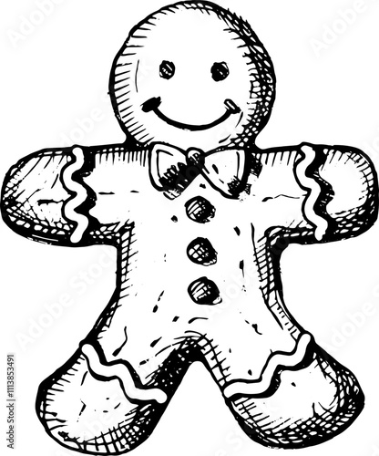 Funny gingerbread man, vector EPS illustration.