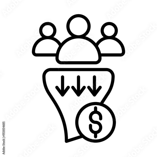 Sales Pipeline line icon