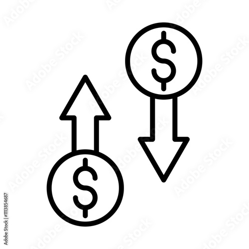 Profit Loss line icon