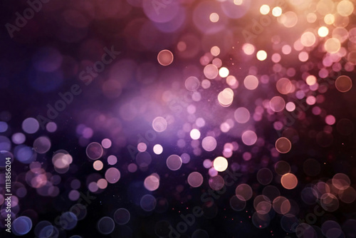 Purple Bokeh Lights Background with Gradient Glow and Abstract Soft Patterns