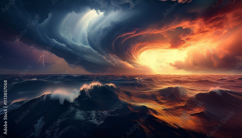 Fototapeta premium The power of the storm can cause widespread destruction. 