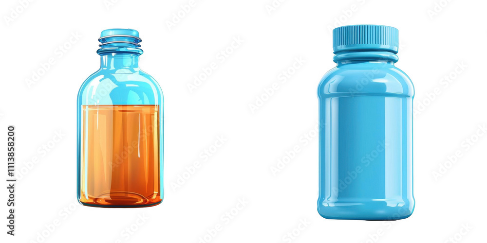 3d render bottle isolated on transparent background Cartoon Illustration in plastic style 3d render bottle isolated on transparent background Cartoon Illustration in plastic style