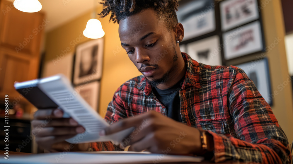 businessperson using a smartphone while reviewing important documents businessperson using a smartphone while reviewing important documents